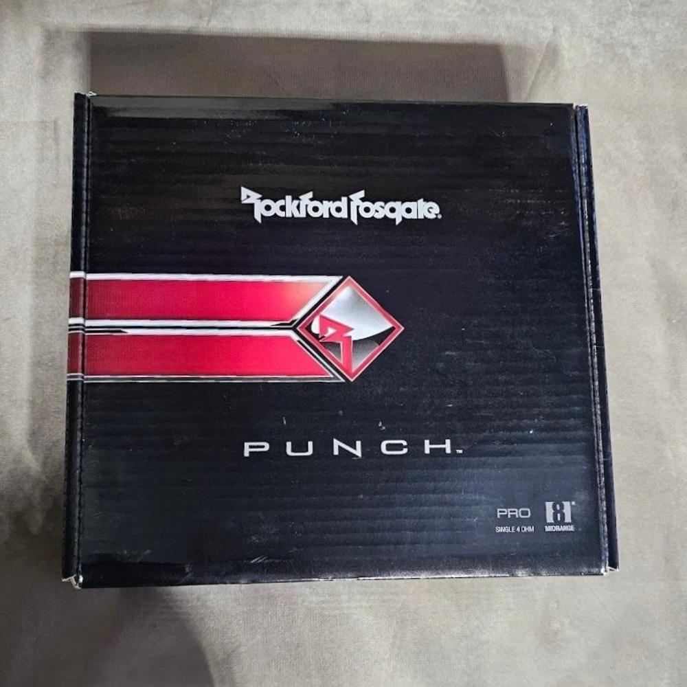 Rockford Fosgate Punch Pro 8" Midrange Speaker Single 4-Ohm PPS4-8 Black Red